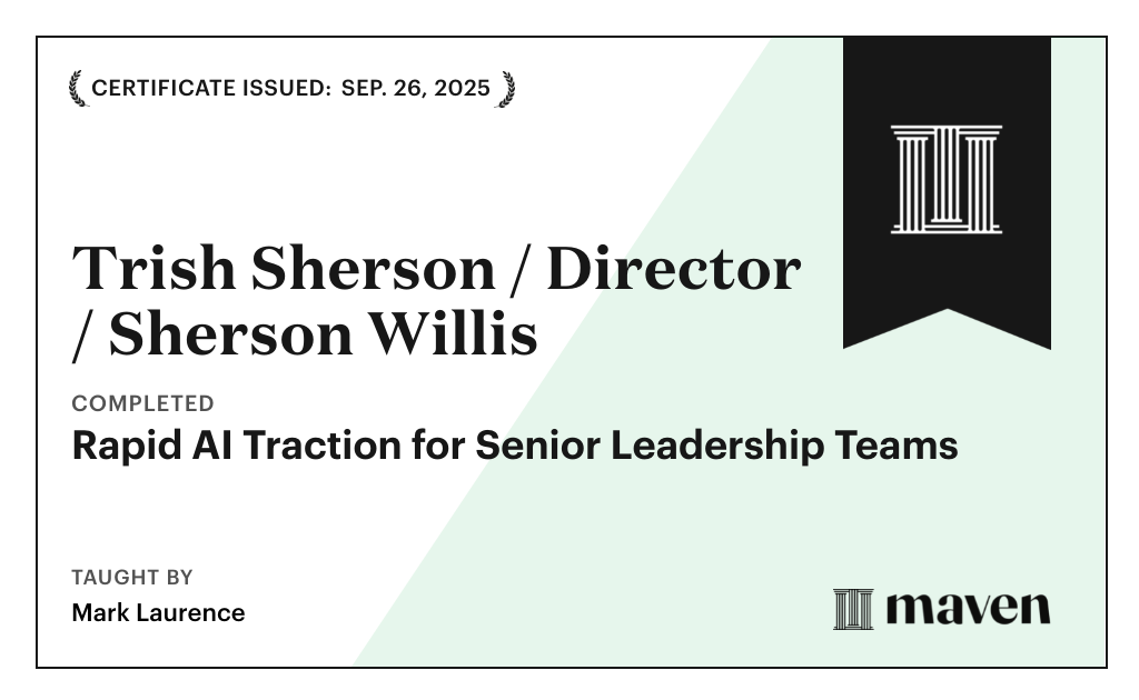 Certificate for Rapid AI Traction for Senior Leadership Teams