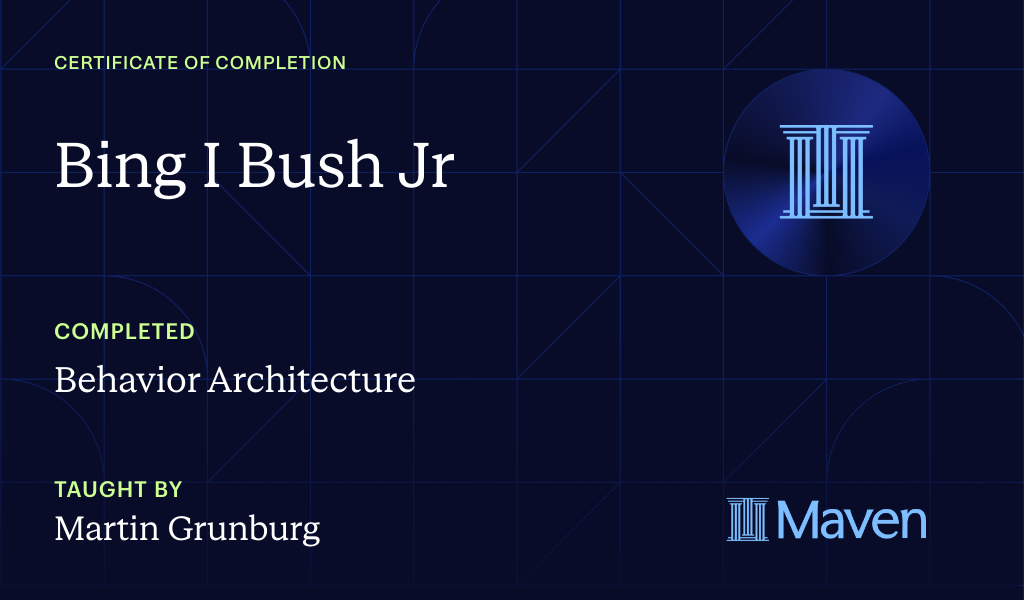 Certificate for Behavior Architecture