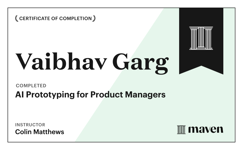 Certificate for AI Prototyping for Product Managers