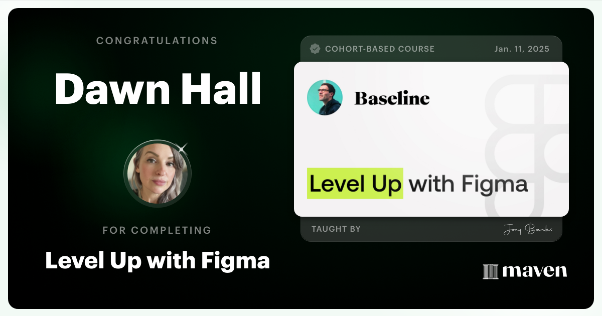 Certificate of Completion for Level Up with Figma