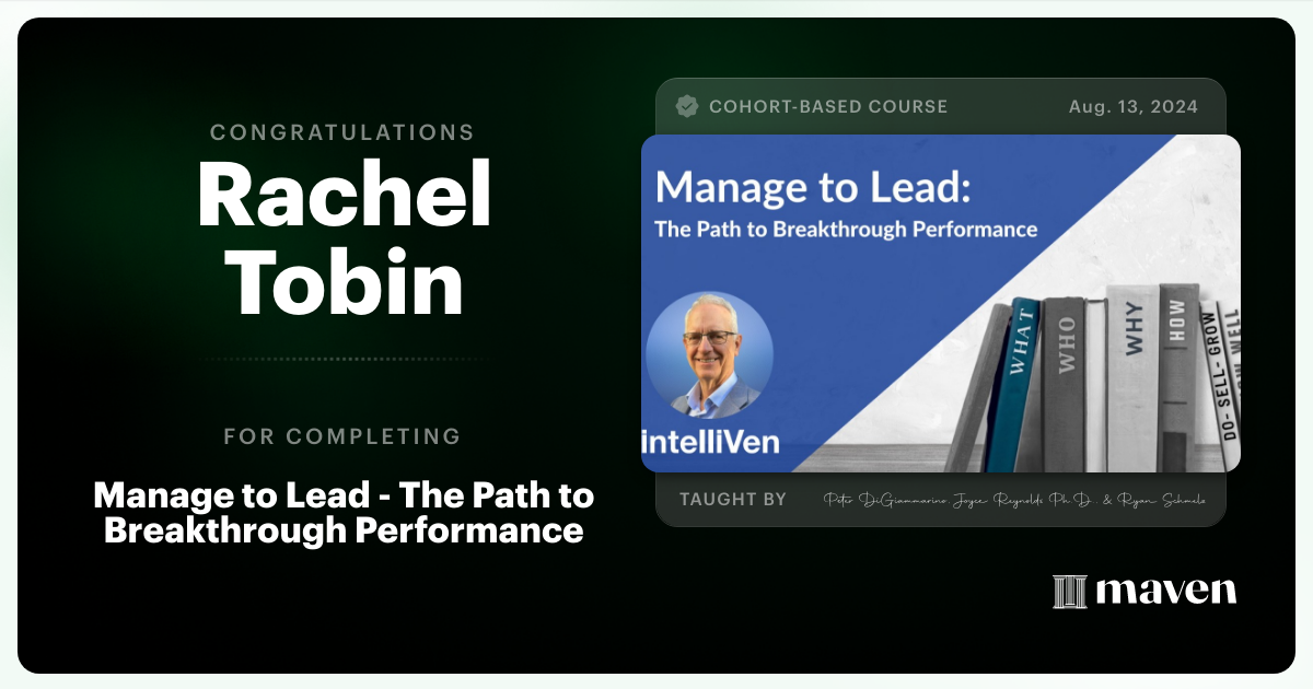 Certificate of Completion for Executive Alignment for Enterprise Operations and Governance
