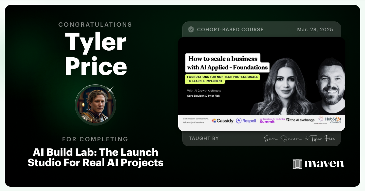 Certificate of Completion for Master Market-Ready Agentic AI Workflows: Step-by-Step, No Code Required