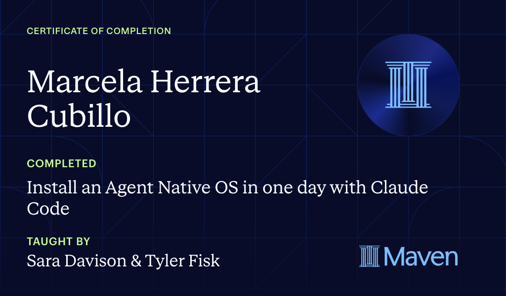 Certificate for Install an AI Agent Team + HQ in One Day with Claude Code (w/o Coding Skills)
