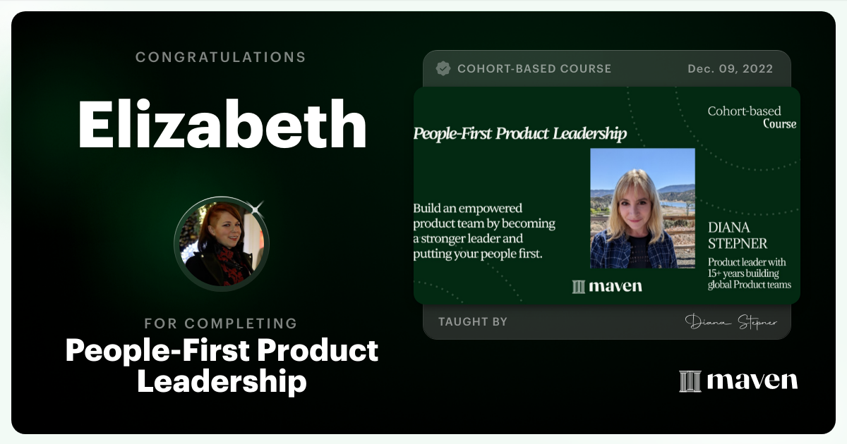 Certificate of Completion for People-First Product Leadership