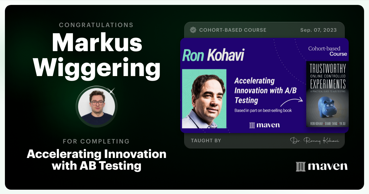Certificate of Completion for Accelerating Innovation with A/B Testing