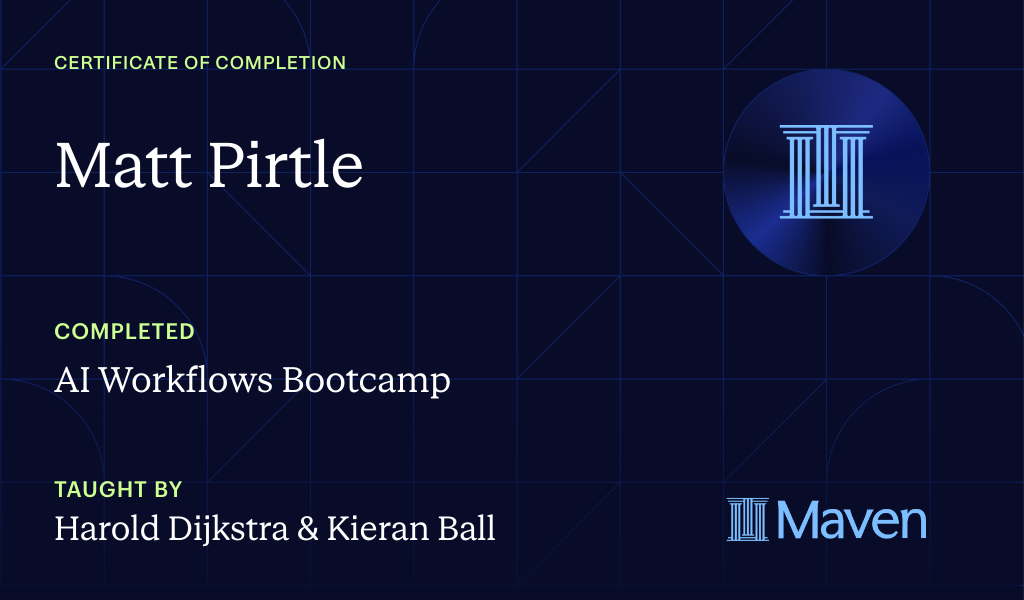 Certificate for AI Workflows Bootcamp