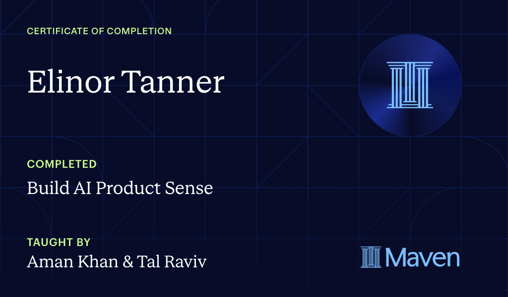 Certificate for Build AI Product Sense