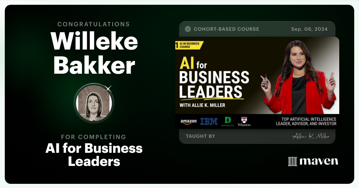 Certificate of Completion for AI for Business Leaders