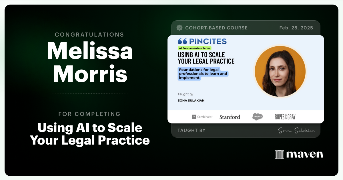 Certificate of Completion for Mastering AI Contract Review