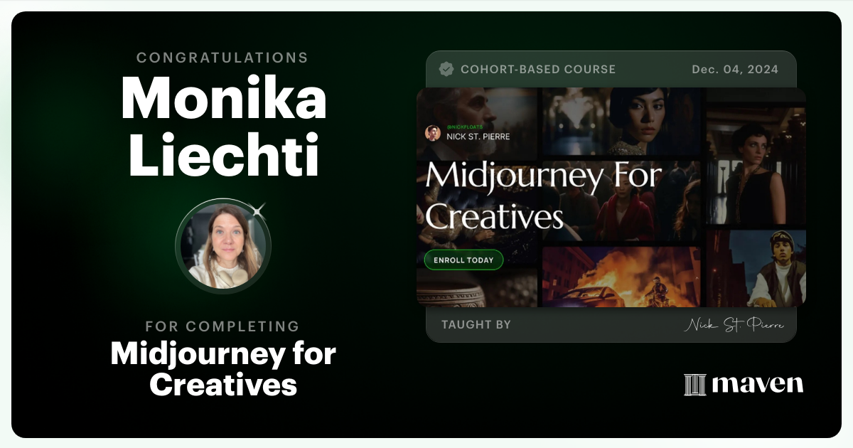 Certificate of Completion for Midjourney for Creatives