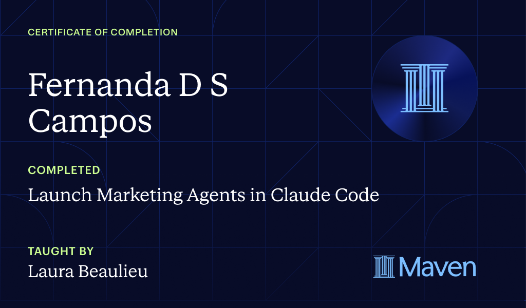 Certificate for Launch Marketing Agents in Claude Code