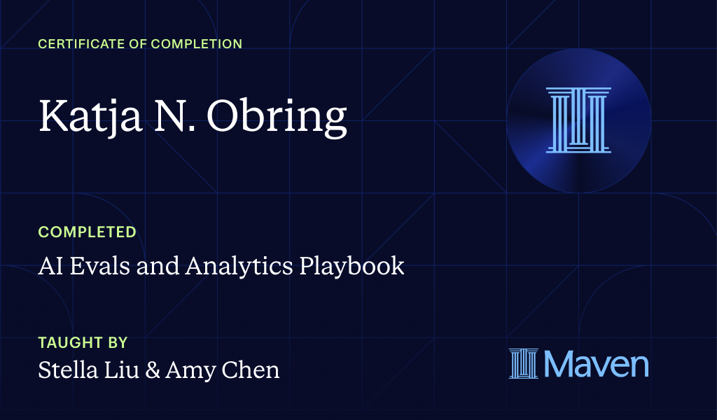 Certificate for AI Evals and Analytics Playbook