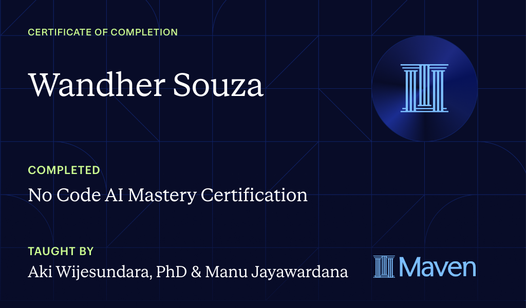 Certificate for No Code AI Certification