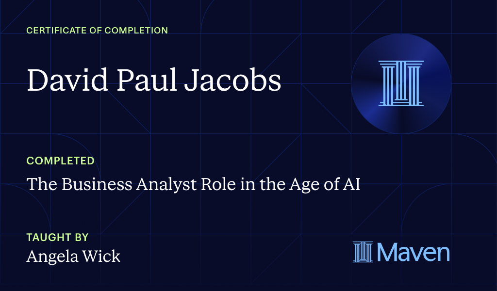 Certificate for Business Analysis in the Age of AI