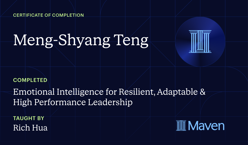 Certificate for Emotional Intelligence for Resilient, Adaptable & High Performance Leadership