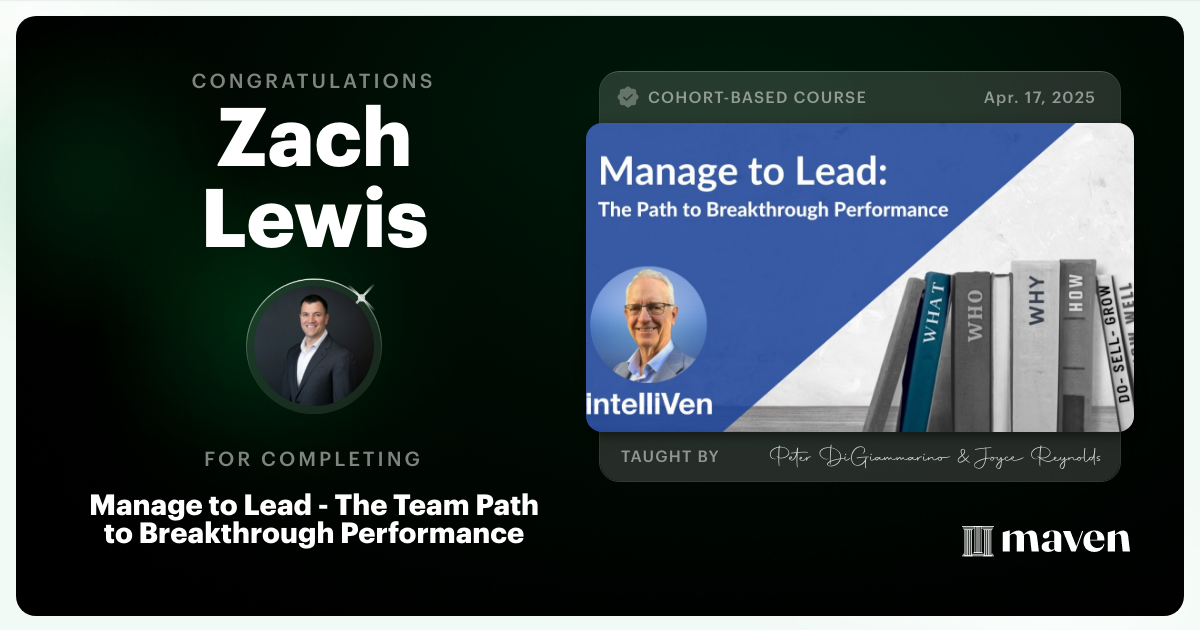 Certificate of Completion for Executive Alignment for Enterprise Operations and Governance