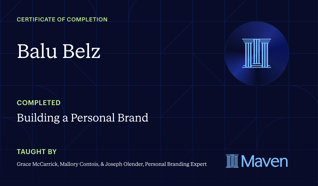 Certificate for Building a Personal Brand