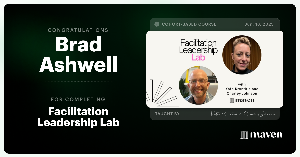 Certificate of Completion for Master the Craft of Group Facilitation