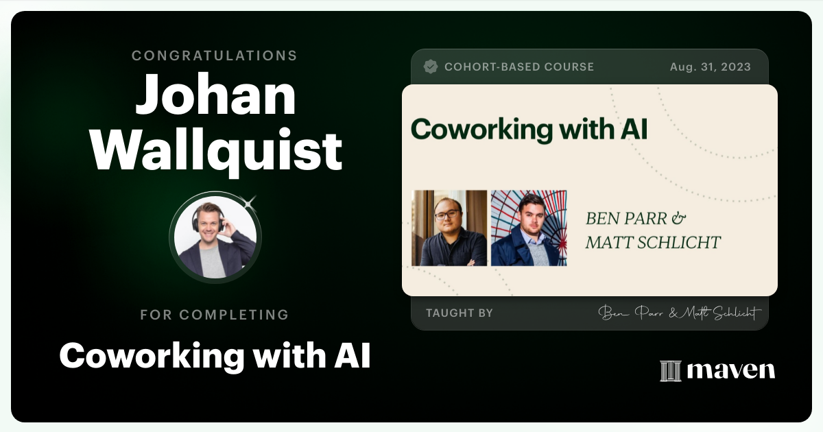 Certificate of Completion for Coworking with AI