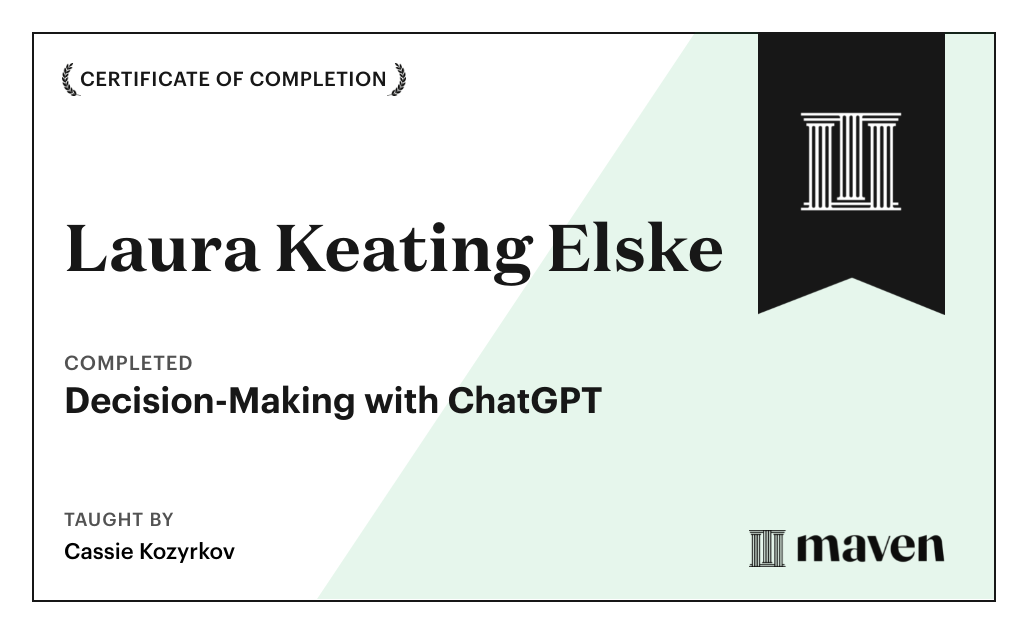 Certificate for Decision-Making with ChatGPT