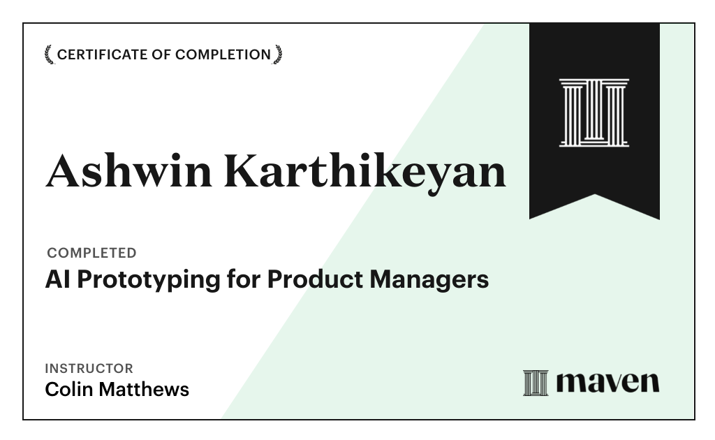 Certificate for AI Prototyping for Product Managers