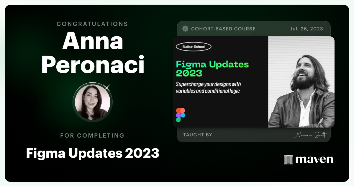 Certificate of Completion for Design Tokens with Figma Variables