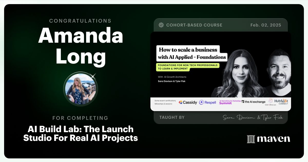 Certificate of Completion for Master Market-Ready Agentic AI Workflows: Step-by-Step, No Code Required