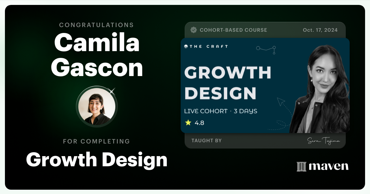 Certificate of Completion for Growth Design for a Sustainable Future