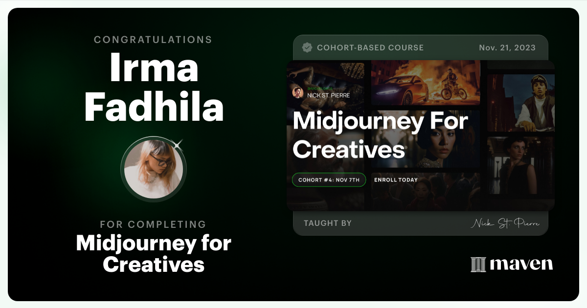 Certificate of Completion for Midjourney for Creatives