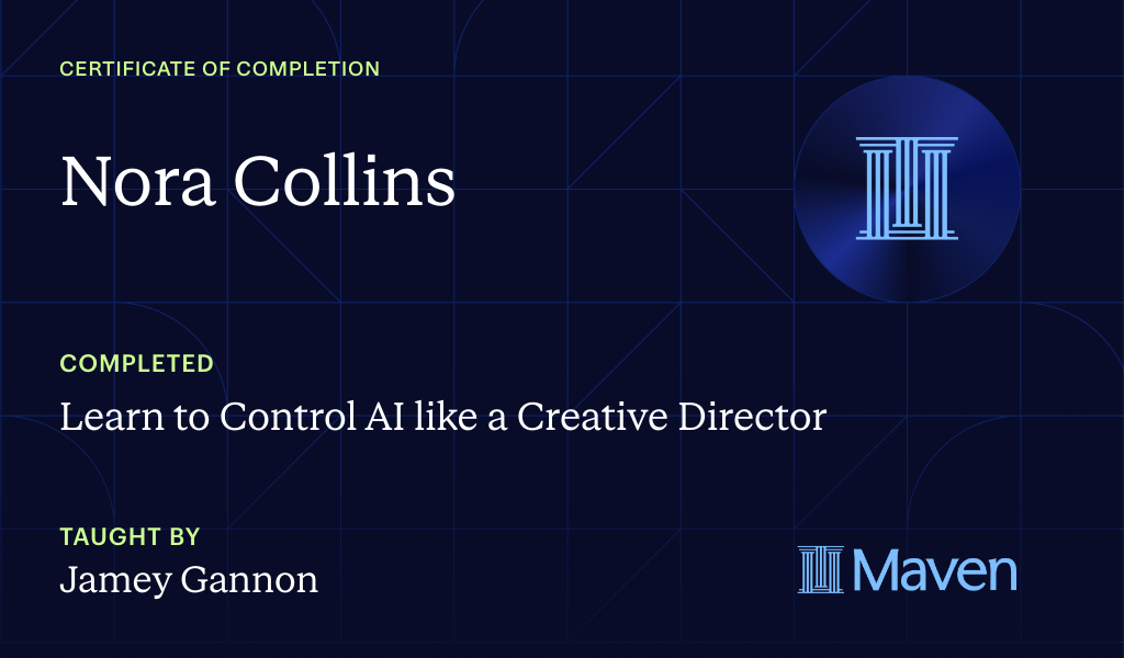 Certificate for Learn to Control AI like a Creative Director