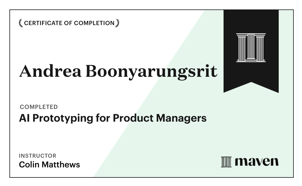 Certificate for AI Prototyping for Product Managers