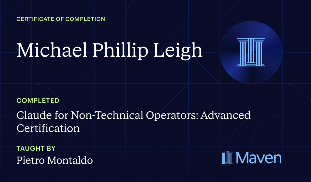 Certificate for Claude for Non-Technical Operators: Advanced Certification