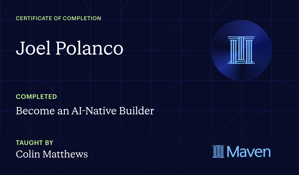 Certificate for Become an AI-Native Builder
