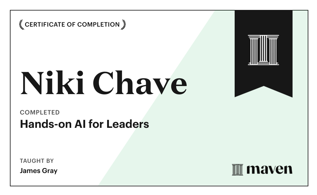 Certificate for Hands-on Agentic AI for Leaders