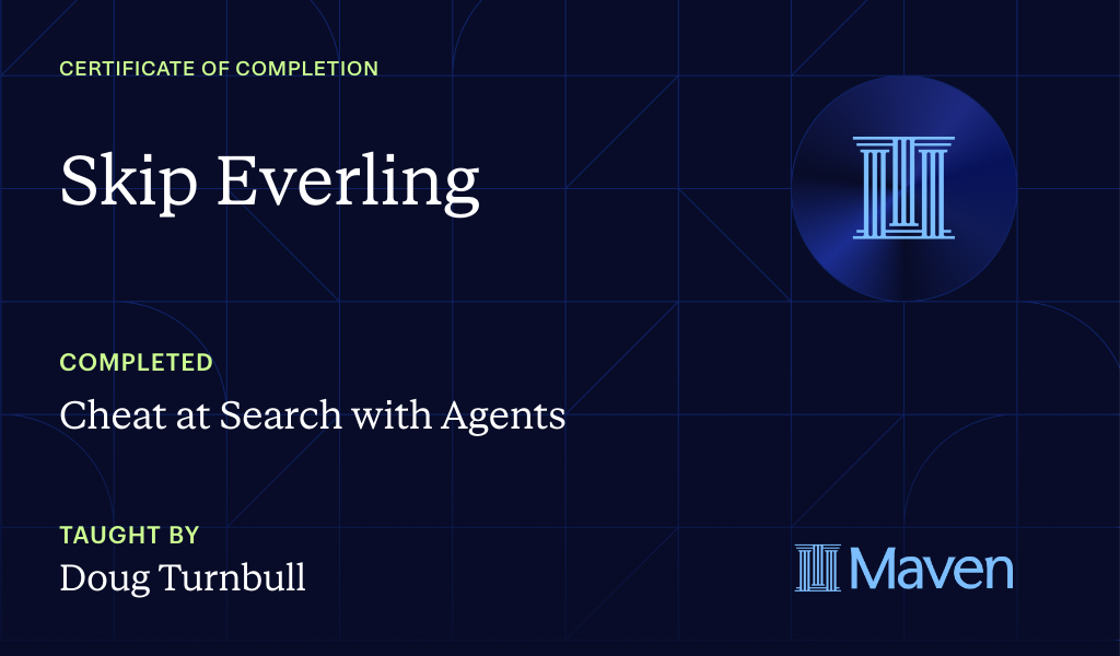 Certificate for Cheat at Search with Agents