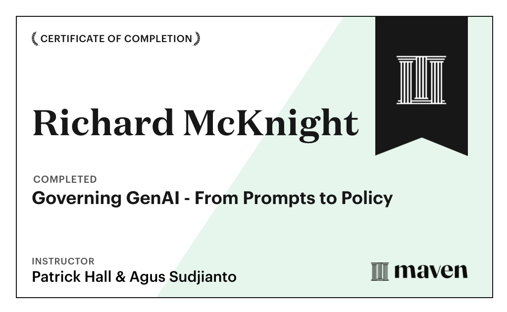 Certificate for Governing GenAI - From Prompts to Policy