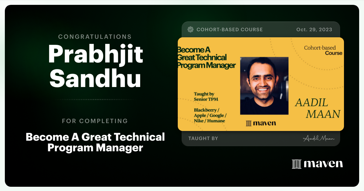 Certificate of Completion for Foundations Of Technical Program Management