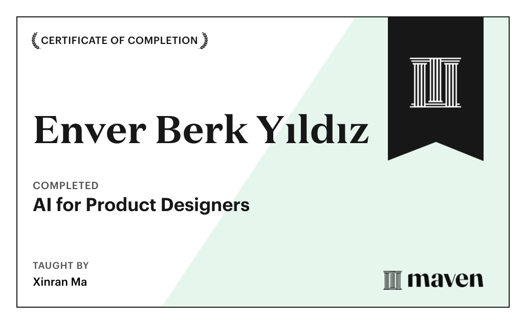 Certificate for AI for Product Designers