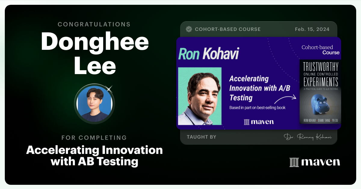 Certificate of Completion for Accelerating Innovation with A/B Testing