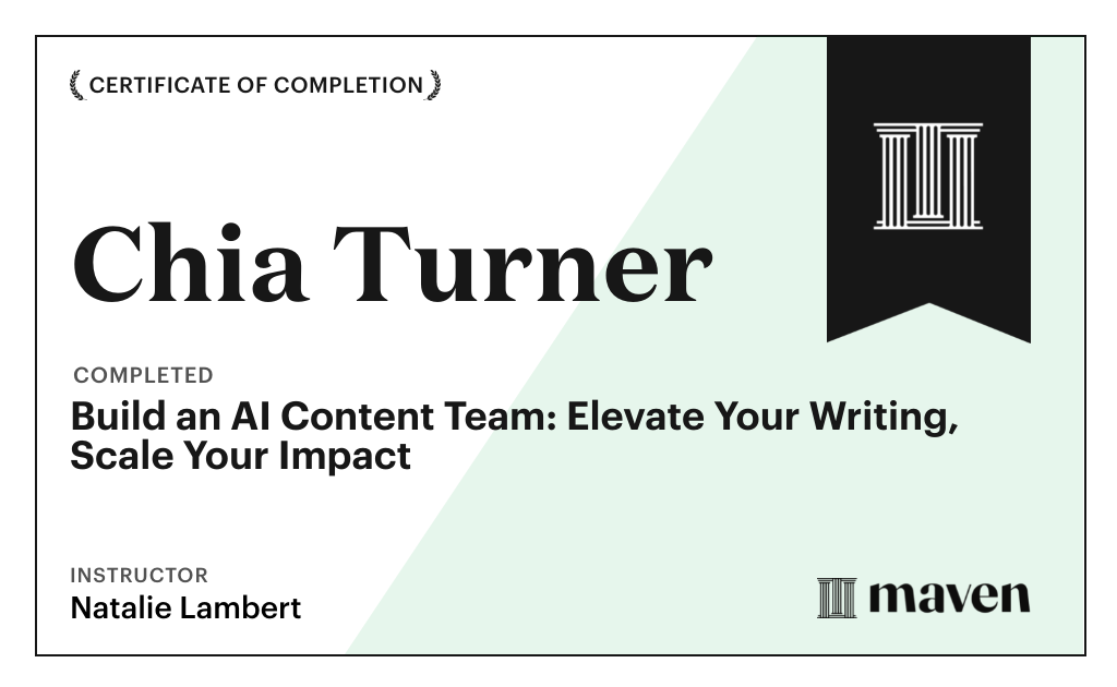 Certificate for Build Your AI Marketing Team