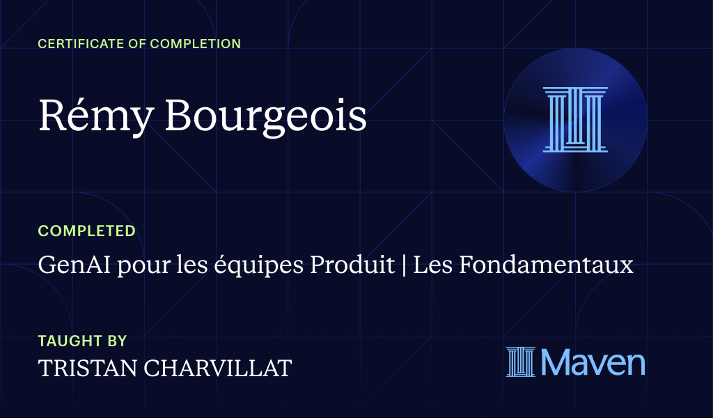 Certificate for GenAI pour les équipes Produit | Les Fondamentaux