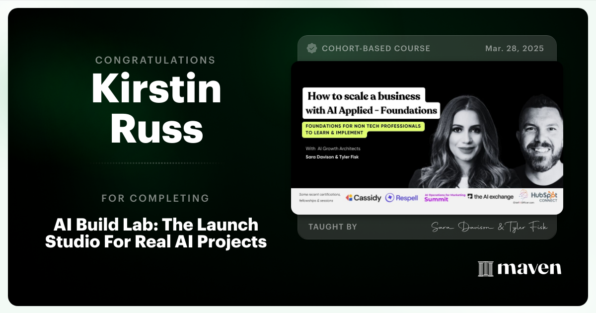Certificate of Completion for Master Market-Ready Agentic AI Workflows: Step-by-Step, No Code Required