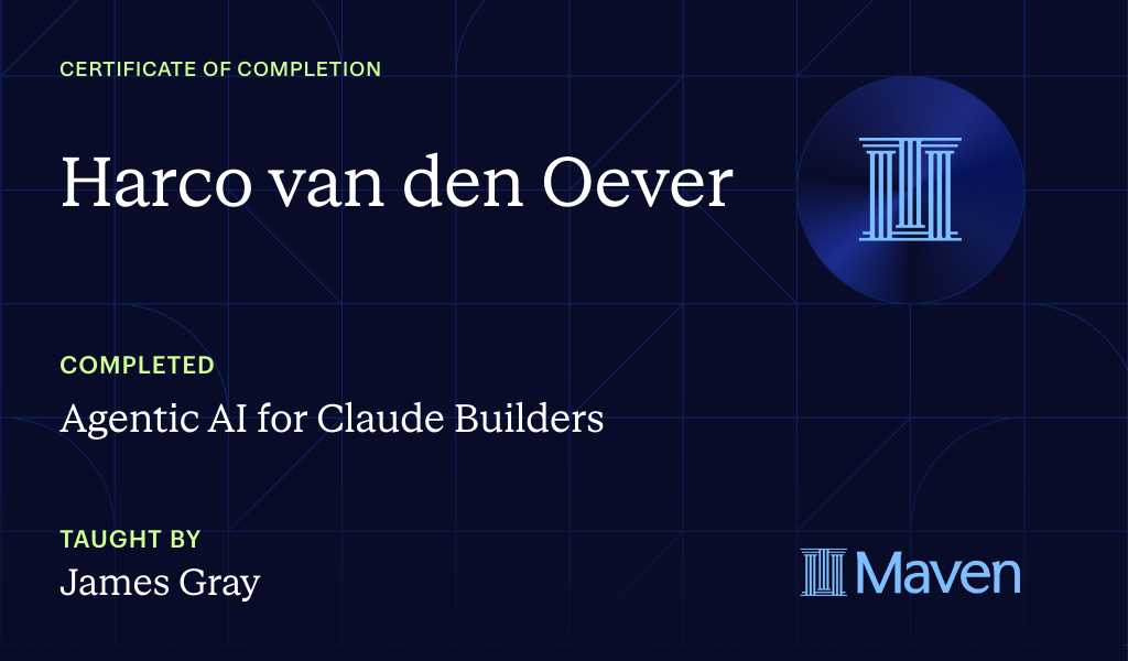 Certificate for Agentic AI for Claude Builders