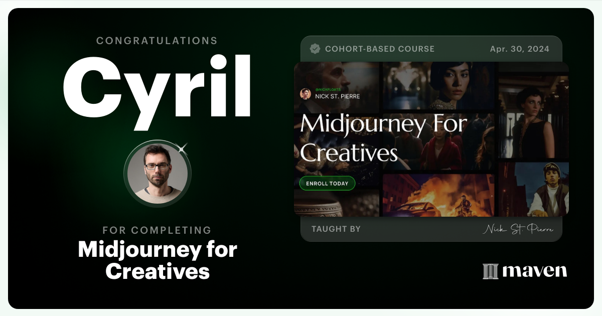 Certificate of Completion for Midjourney for Creatives