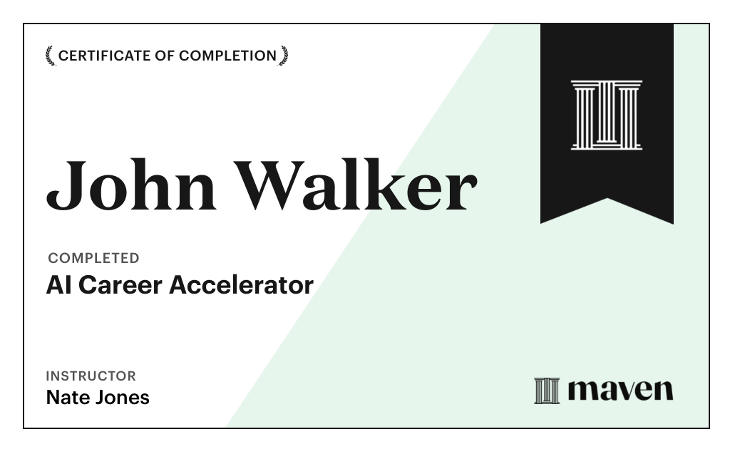 Certificate for AI Career Accelerator