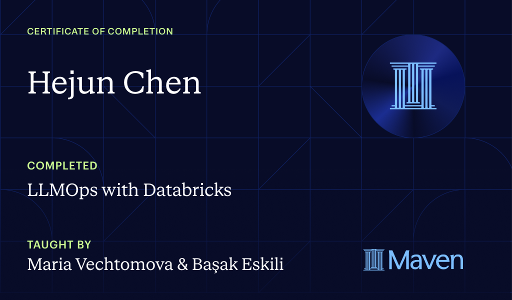 Certificate for LLMOps with Databricks