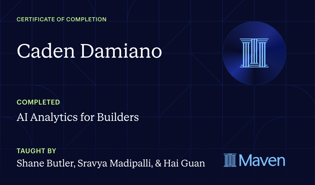 Certificate for AI Analytics for Everyone