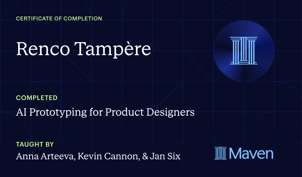 Certificate for AI Prototyping for Product Designers
