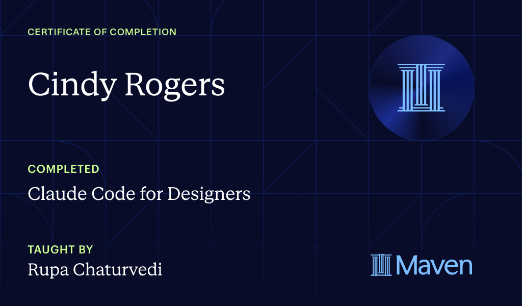 Certificate for Advanced Claude Code for Designers