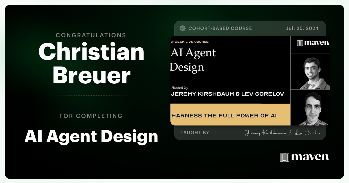 Certificate of Completion for Scale Business Intelligence with AI